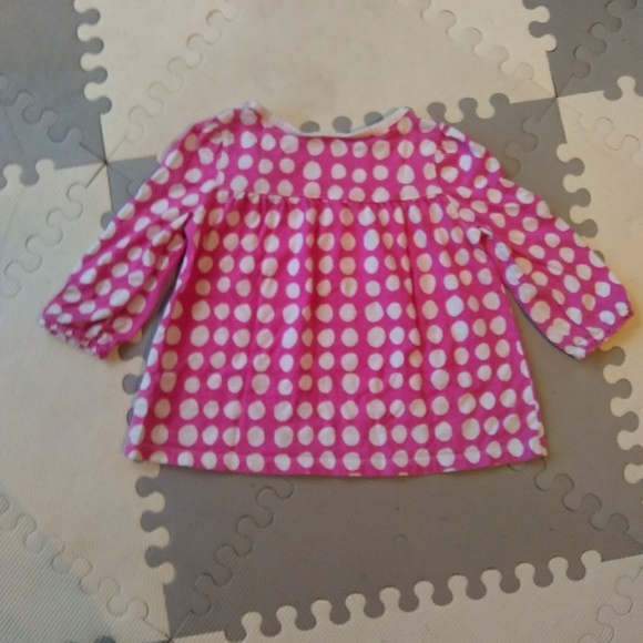 📦🐘🌠 Adorable Girls 4T Pink Dot Navy Flower Top - Picture 3 of 4